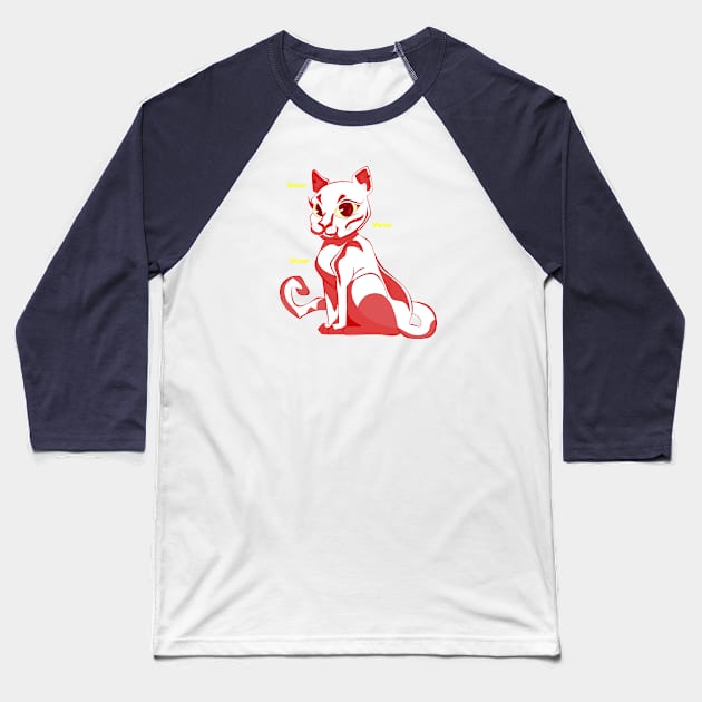 Cute red cat say meow Baseball T-Shirt by MariRiUA